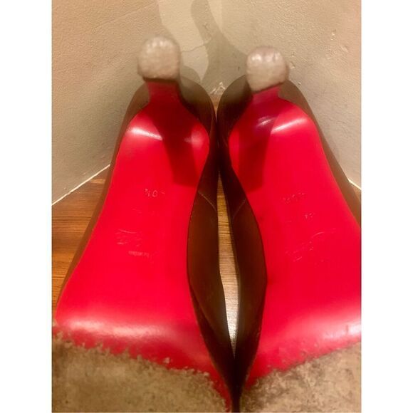 Christian Louboutin Brown “Bruges” Leather Pumps Round Toe Platform Size 40.5 - Picture 9 of 10